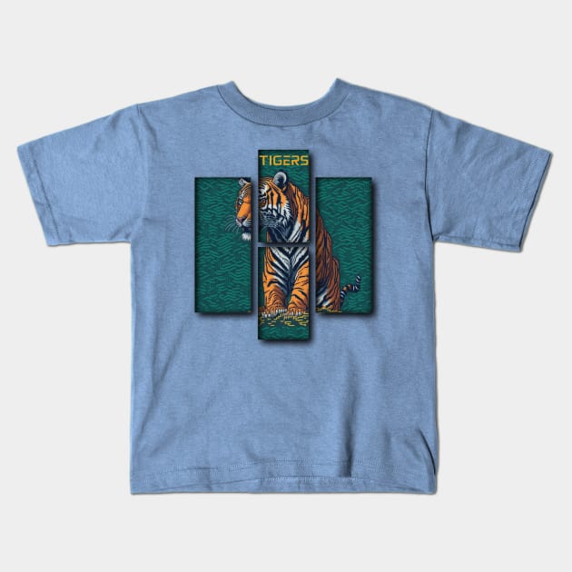 Tigers Kids T-Shirt by Small Doodle